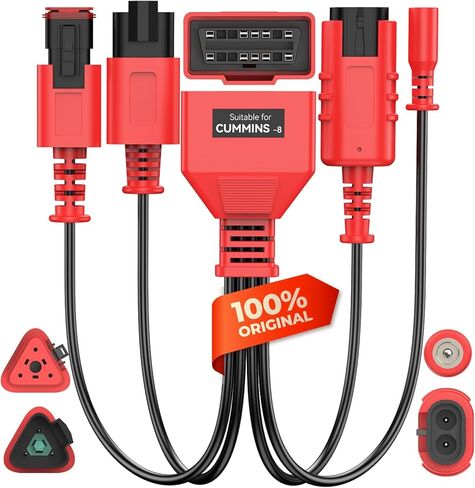 Autel Original MaxiSYS CV Cummins 8Pin Adapter, 8-Pin Off-Highway Vehicle Cable Connector for Cummins Engines, Work with Heavy Duty Truck Scanner Semi Truck Tool MS909CV, MS908CV II, MS908CV, MS906CV in Saudi Arabia