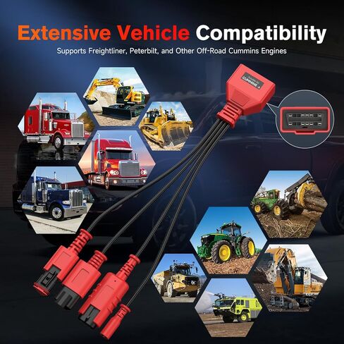 Autel Original MaxiSYS CV Cummins 8Pin Adapter, 8-Pin Off-Highway Vehicle Cable Connector for Cummins Engines, Work with Heavy Duty Truck Scanner Semi Truck Tool MS909CV, MS908CV II, MS908CV, MS906CV in Saudi Arabia