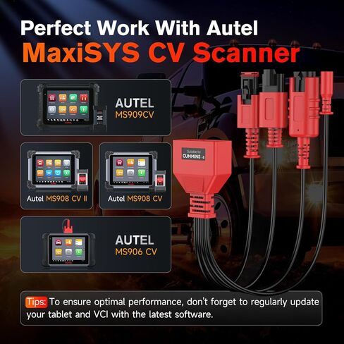 Autel Original MaxiSYS CV Cummins 8Pin Adapter, 8-Pin Off-Highway Vehicle Cable Connector for Cummins Engines, Work with Heavy Duty Truck Scanner Semi Truck Tool MS909CV, MS908CV II, MS908CV, MS906CV in Saudi Arabia