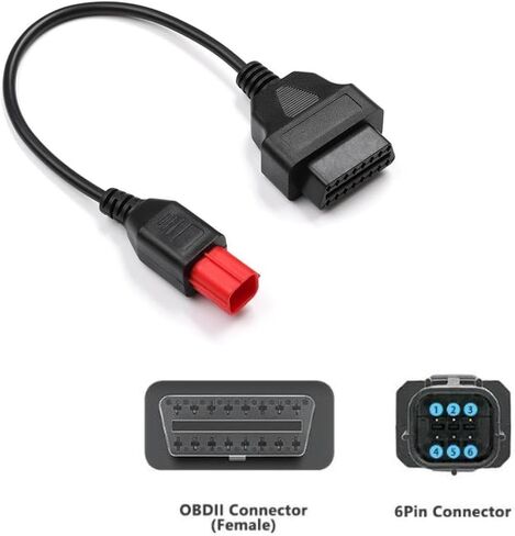 6 دبوس كابل محول obd2 مناسب لـ guzzi سوزوكي ياماها هارلي ديفيدسون بياجيو فيسبا للدراجات النارية obd كابل التشخيص، Euro5 6pin موصل المحرك motorrad دراجة نارية 6pin obd in Saudi Arabia