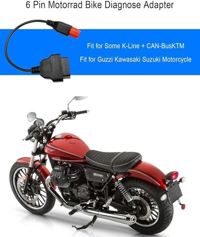 6 دبوس كابل محول obd2 مناسب لـ guzzi سوزوكي ياماها هارلي ديفيدسون بياجيو فيسبا للدراجات النارية obd كابل التشخيص، Euro5 6pin موصل المحرك motorrad دراجة نارية 6pin obd in Saudi Arabia