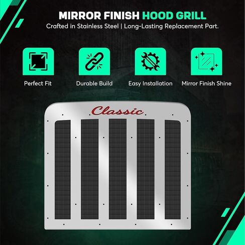 Freightliner Classic, XL Stainless Steel Classic Hood Grill in Kuwait