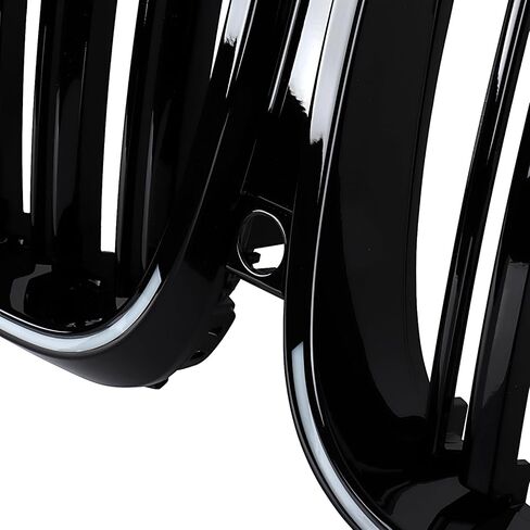 Replacement for 2019-2023 BMW G05 X5 Front Bumer Kidney Grille - Glossy Black Dual Grill with Integrated White LED Light Bar & Night Vision Port - BM1200315, 51137454887, 51138096590 in Kuwait