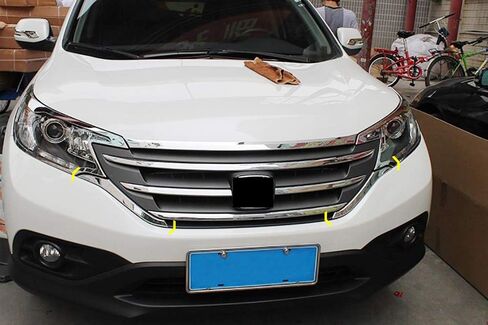 Kadore for 2012-2014 Honda CR-V Chrome Front Bumper Lower Center Grill Insert Cover Molding Trim (2-Piece) in Kuwait