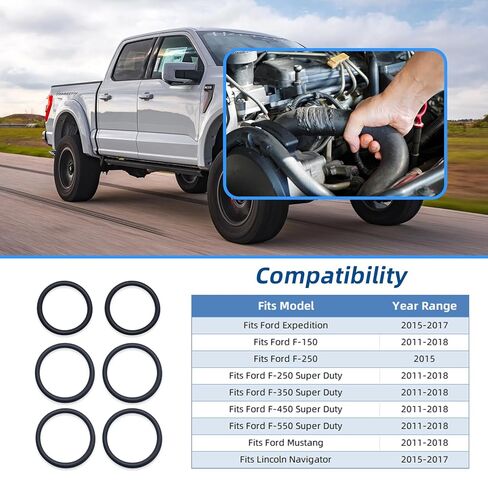 926-168 Radiator Hose and Coolant Pipe Tee O-Ring kit, Compatible with Ford F-150 5.0L DR3Z-8566-A, BC3Z-8590-F, DR-3Z8566A and Lincoln Select Models in Kuwait