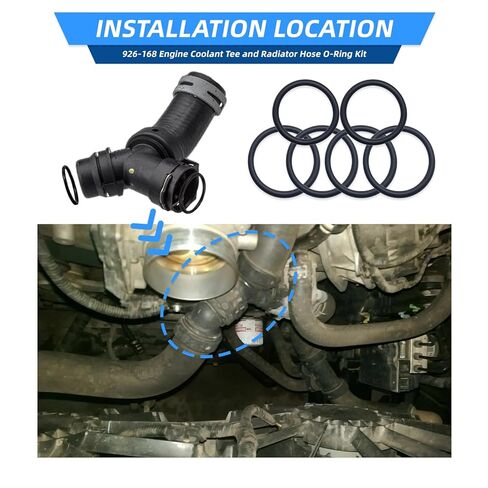 926-168 Radiator Hose and Coolant Pipe Tee O-Ring kit, Compatible with Ford F-150 5.0L DR3Z-8566-A, BC3Z-8590-F, DR-3Z8566A and Lincoln Select Models in Kuwait