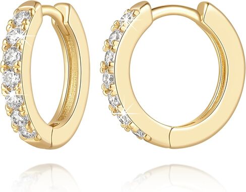 أقراط ذهبية للنساء 14K أقراط ذهبية للنساء حلق زركونيا مكعب للنساء الأطواق الرائعة نصف هوب تشيكوسلوفاكيا تصميم الأطواق القرط للمرأة 14/16/20/25/30 مم in Kuwait