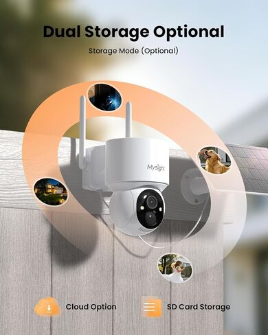 2K HD Colar Cameras Wireless Wireless Outdoor ، No WiFi Camera Security ، 360 ° PTZ View Cameras Outdoor Cameras for Home Security ، 2.4 Ghz WiFi Camera in Kuwait