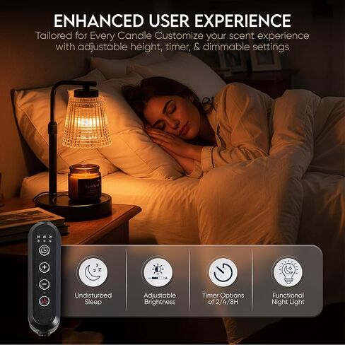 Candle Warmer Lamp Gift Set with 3 Premium Soy Candles, 6% Essential Oils, Adjustable Timer (2/4/8H) 4-Level Dimmer Elegant Flameless Wax Melt Lamp for Home Décor & Gifting in Saudi Arabia