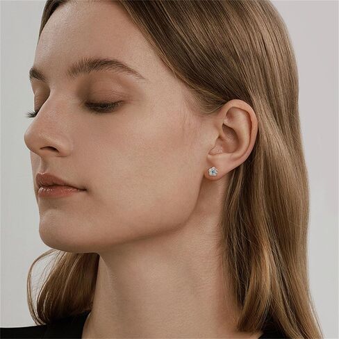 20G Blue CZ Flower Screw Flat Back Small Tiny Stud Earrings for Women Minimalist Cute Silver Plated Cartilage Tragus Piercing Little Studs Hypoallergenic Jewelry Birthday in Saudi Arabia