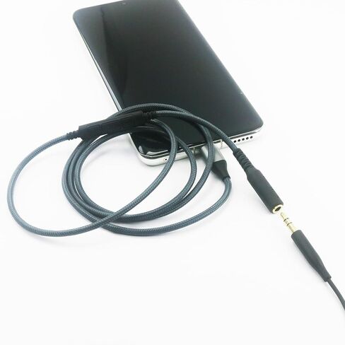 كابل صوت NewFantasia USB C متوافق مع سماعات Shure SRH940 SRH840 SRH750 SRH440 SRH840A SRH440A، ميكروفون للتحكم عن بعد متوافق مع هاتف Samsung Galaxy متوافق مع هاتف Oneplus Android in Kuwait