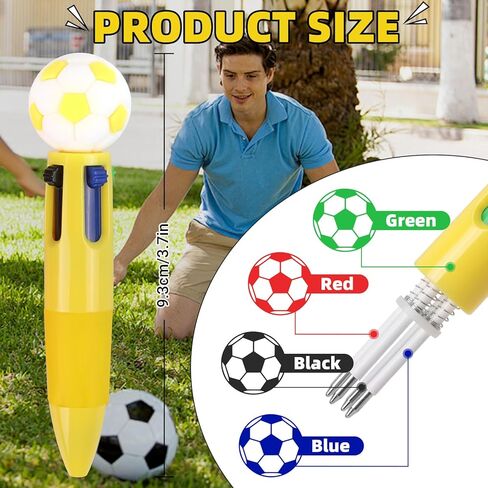 30 قطعة من أقلام حبر جاف لكرة القدم، قلم متعدد الألوان 4 في 1 في قلم واحد لهدايا المكتب in Kuwait