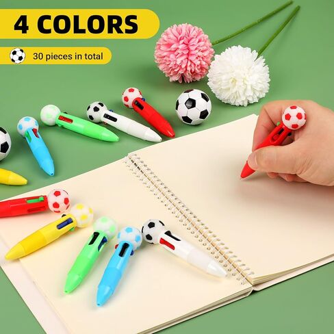 30 قطعة من أقلام حبر جاف لكرة القدم، قلم متعدد الألوان 4 في 1 في قلم واحد لهدايا المكتب in Kuwait