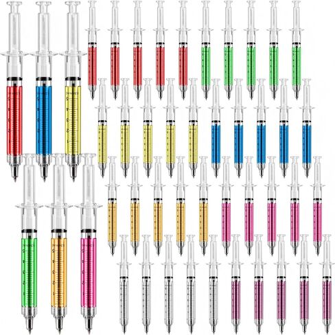 Leery 40 Pcs Syringe Pens Bulk, 8-Color Retractable Nurse Pens for Medical Professionals, Nursing Student Gifts, Office & Hospital Supplies (40) in Kuwait
