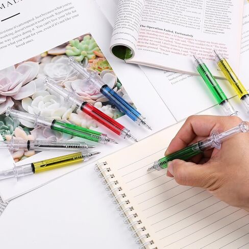 Leery 40 Pcs Syringe Pens Bulk, 8-Color Retractable Nurse Pens for Medical Professionals, Nursing Student Gifts, Office & Hospital Supplies (40) in Kuwait