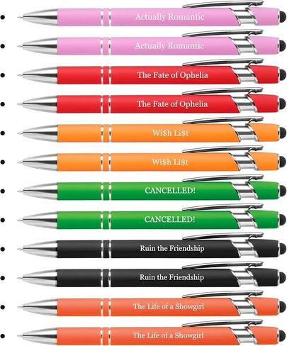 6 قطع من الهدايا الملهمة لعشاق الموسيقى، مجموعات أقلام حبر جاف لطيفة متعددة الألوان لفتاة العرض والنساء والممرضات وهدايا المعلم لمستلزمات حفلات أعياد الميلاد المكتبية وهدايا عيد الميلاد للفتيات in Kuwait