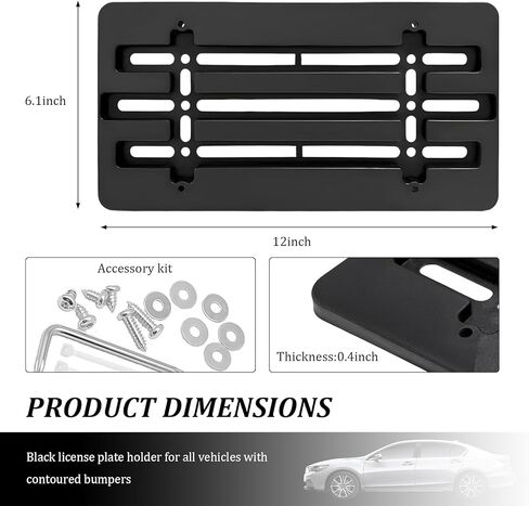 حامل دعامة لوحة الترخيص الأمامية، طقم تثبيت إطار علامة السيارة المضاد للسرقة مع براغي ومفتاح ربط، ملحقات خارجية لمحول تركيب لوحة الترخيص لشاحنة السيارة SUV in Kuwait