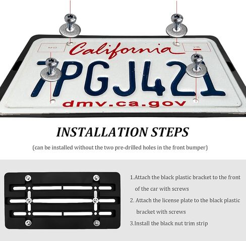 حامل دعامة لوحة الترخيص الأمامية، طقم تثبيت إطار علامة السيارة المضاد للسرقة مع براغي ومفتاح ربط، ملحقات خارجية لمحول تركيب لوحة الترخيص لشاحنة السيارة SUV in Kuwait