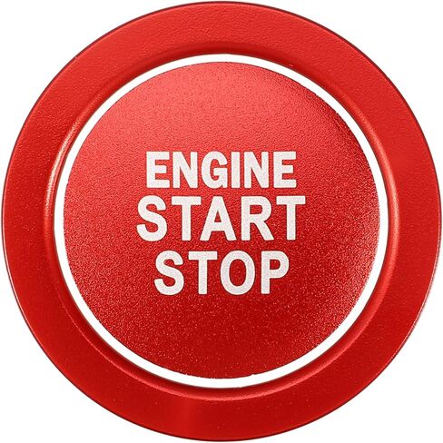 Car Engine Start Stop Ignition Switch Button Cover Ring Trim Kit Compatible for Toyota Highlander 2020-2022, Durable Aluminum Alloy Red in Kuwait