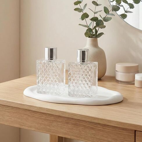 عبوتان من زجاجات العطور الفارغة سعة 100 مل قابلة لإعادة الملء، رذاذ عطر زجاجي مع قمع وقطرات، زجاجات رذاذ عطر مضادة للتسرب أثناء السفر، بخاخ رذاذ ناعم لزيوت الكولونيا العطرية in Kuwait