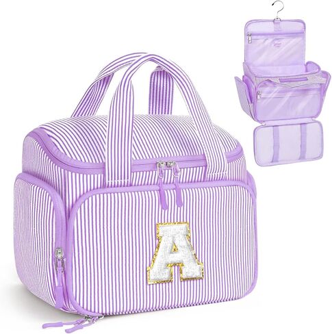 YOOLIFE Easter Gifts for Kids Teen Girls Travel Toiletry Bag for Women, Initial Hanging Toiletry Bag for Teen Girls, Birthday Gifts for 10 11 12 13 14 15 16 17 Year Old Girl, Pink (A) in Saudi Arabia