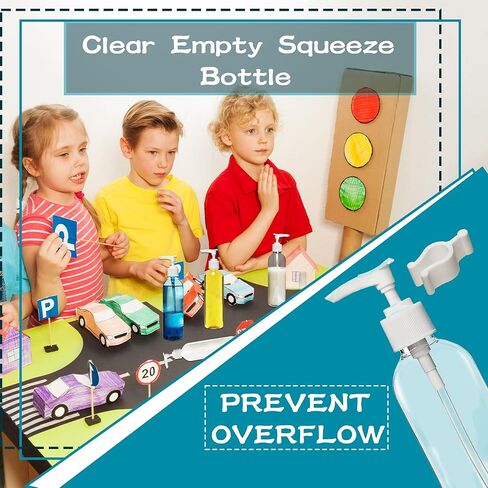 52 قطعة من زجاجة مضخة بلاستيكية فارغة بسعة 8 أونصة/ 250 مل، عبوات شامبو شفافة قابلة لإعادة الملء مع قفل سفر لغسول الجسم والصابون السائل وزيت التدليك وكريم الوجه وبلسم in Kuwait