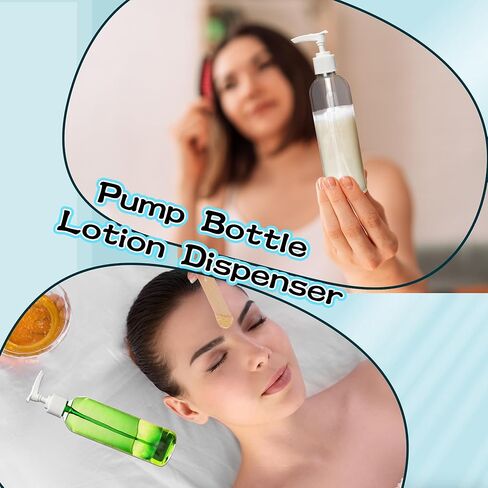 52 قطعة من زجاجة مضخة بلاستيكية فارغة بسعة 8 أونصة/ 250 مل، عبوات شامبو شفافة قابلة لإعادة الملء مع قفل سفر لغسول الجسم والصابون السائل وزيت التدليك وكريم الوجه وبلسم in Kuwait