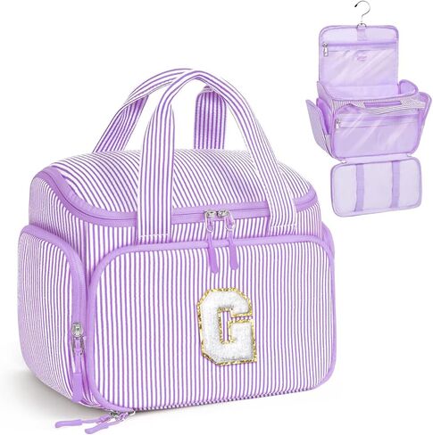 YOOLIFE Easter Gifts for Kids Teen Girls Travel Toiletry Bag for Women, Initial Hanging Toiletry Bag for Teen Girls, Birthday Gifts for 10 11 12 13 14 15 16 17 Year Old Girl, Pink (A) in Saudi Arabia