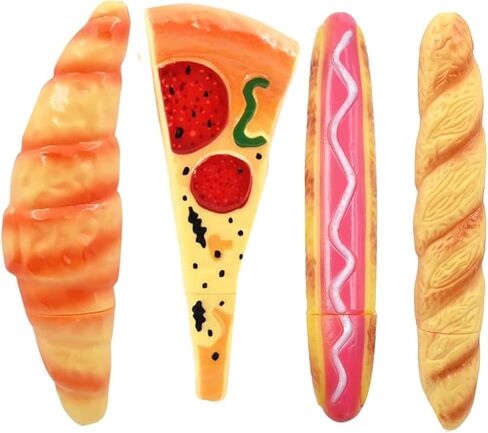 Novelty Food Pens Set -Realistic Pizza Pen Slice Hotdog Ballpoint Pens, Ham Pen Bread pens Black Ink, Fun Creative Stationery for Students Office Gags(4 pcs) in Kuwait