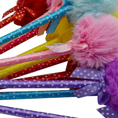 Maydahui 12 PCS Pom Pom Ballpoint Pen Cute Kawaii Fluffy Ball Pens Bowknot Polka Dot Blue Gel Ink for School Girls Valentine's Day in Saudi Arabia