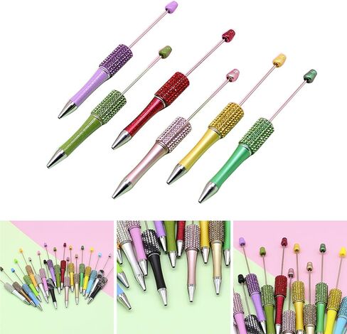 Beadable Ballpoint Pen Ballpoint Pen Funny Writing Pen For Boy Girl Kid Class Reward Birthday Party Favor Office And School Items, as described in Kuwait
