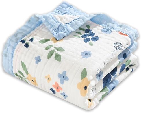 بطانية Baby Muslin 47x47in بطانيات لحاف من القطن العضوي للجنسين الصغير والفراش الرضع ، بطانية عربة ، منشفة حمام ، بطانية سرير حضانة خفيفة الوزن للبنات. in Kuwait