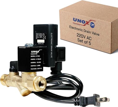 Unox Electronic Drain Valve 1/4" - 1/2" NPT 110/120V AC, Automatic Timed Drain Valve for Compressed Air, Tank Drain Valve, with 1.8 meter cable in Kuwait