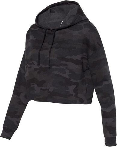 Independent Trading Co. - Women’s Lightweight Crop Hooded Sweatshirt - AFX64CRP - L - Black Camo in Kuwait