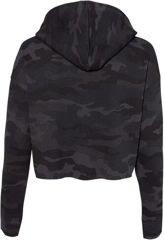Independent Trading Co. - Women’s Lightweight Crop Hooded Sweatshirt - AFX64CRP - L - Black Camo in Kuwait