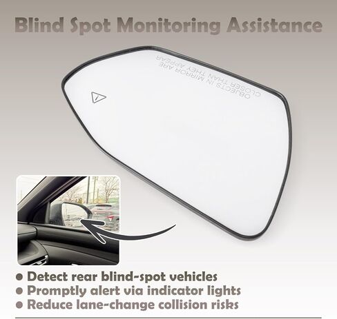 87621N9010 Passenger Side Mirror Glass Compatible with Hyundai Tucson Santa Cruz 2022 2023 2024 2025 2026 Replace 87621N9020 87621N9030, with Heated Blind Spot Detection in Kuwait