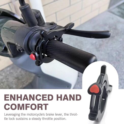 معزز الرحلات البحرية للدراجة النارية، صمام خانق كروز مضاد للانزلاق وموفر للعمالة بالإضافة إلى مشبك المقود، قطع غيار قابلة للتعديل، مناسبة لمعظم الدراجات النارية (أسود) in Kuwait
