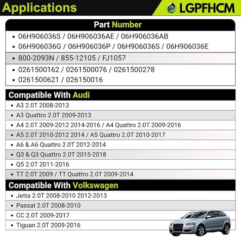 4Pcs 06H906036AE Fuel Injectors For Audi L4 2.0L A4 A5 A6 Q3 Q5 TT 2010-2016 For Volkswagen L4 2.0T Passat Jetta GLI CC Beetle Eos GTI Tiguan Gti CC 2008-2016# 06H906036G 06H906036P 0261500076 in Kuwait