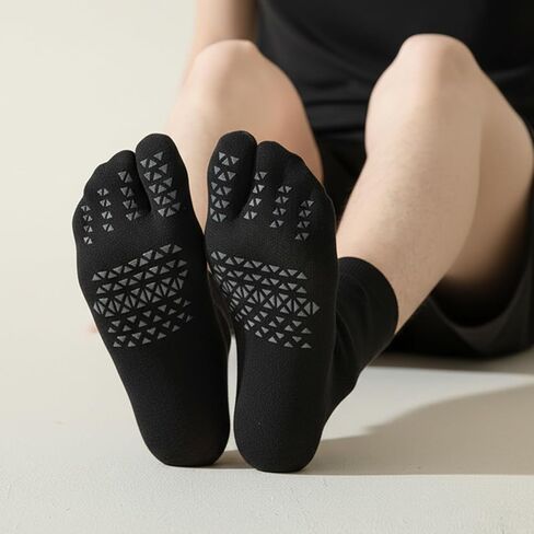 4Pairs Japan Tabi Socks with Anti-slip Dots, Elastic Cotton Split Toe Socks for Flip Flop Unisex Japanese Toe Separated Sock for Men Women in Saudi Arabia