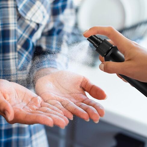 30 Pack Black Empty Spray Bottles, 4oz Plastic Fine Mist Spraying Bottles Small Refillable Sprayer Liquid Containers Portable Misters with Cap Travel Bottle for Perfume, Cleaning, Essential Oil in Kuwait