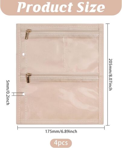 GLOBLELAND 4 Pcs Travel Jewelry Pouch 8×6.9 inch Clear Zipper Velvet Pocket Organizer Storage Bag for Rings Earrings Necklaces Velvet Jewelry Organizer Case for Travel Business Trip in Saudi Arabia