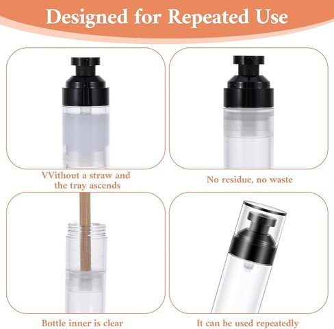 16 Pack Airless Pump Bottles, 1.7oz/50ml Empty Travel Toiletry Containers, Lotion Dispenser with Pump, Small Pumps Bottle for Toiletries Shampoo Lotion and Cream (Black) in Saudi Arabia