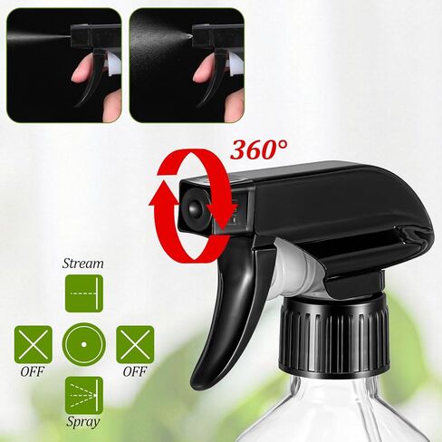 15 Pack Plastic Spray Bottles Bulk 100z/300ml Heavy Duty Spraying Bottles with Stickers Empty Mist Water Sprayer Refillable Containers for Cleaning Solutions, Essential Oils, Hair, Cooking (Clear) in Kuwait