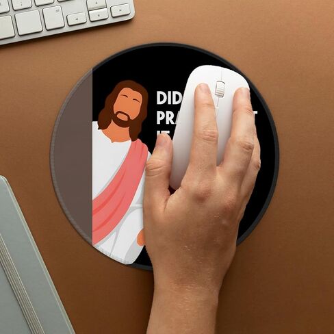 لوحة ماوس مضحكة على شكل يسوع، لوحة ماوس مستديرة مسيحية، هدايا مسيحية دينية للنساء، لوحة ماوس كمبيوتر مع قاعدة مطاطية مضادة للانزلاق، وسادات ماوس للكنيسة الكتابية المكتبية، 8.7 × 8.7 بوصة in Saudi Arabia