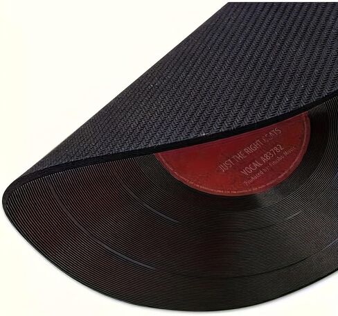 Black Vinyl Record Mouse Pad Non-Slip Rubber Base, 20x20cm Square Gaming and Office Desk Pad for Computer in Saudi Arabia