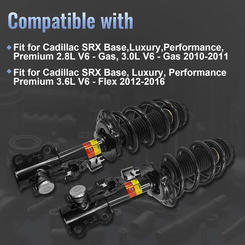 LUFT MEISTER 22993799 22793800 2 PCS Front Shock Absorber Assy W/Electric Compatible with Cadillac SRX 2.8 3.0 3.6 2010-2016 23163721,22793799, 20834663,20834664, 20884458 in Kuwait