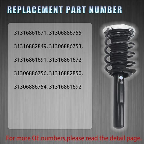 31316861671 2Pcs Front Shock Absorbers Strut Assembly .Compatible with 2016-2022 BMW F48 X1 [sDrive, xDrive28i].Replacement OE for 31306886755, 31316882849 in Saudi Arabia