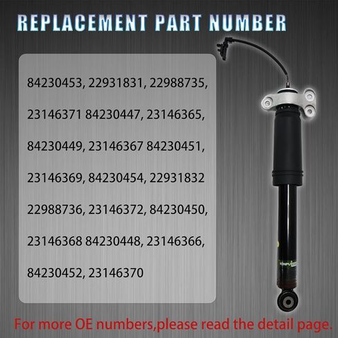 84230453 2 قطعة مجموعة دعامة ممتص صدمات الهواء الخلفي Assys. متوافق مع كاديلاك ATS 2013-2020 CTS 2014-2020. استبدال OE لـ 84230447 84230450 84230448 84230454 in Saudi Arabia