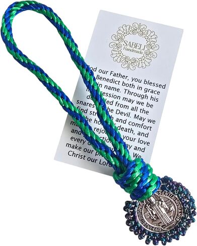 St Benedict Medal Home Blessing Door Hanger House Car Office Protection Wall Decor Catholic Gift Hanging Charm San Benito Bendicion Hogar (Blue - Green) in Saudi Arabia