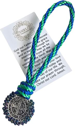 St Benedict Medal Home Blessing Door Hanger House Car Office Protection Wall Decor Catholic Gift Hanging Charm San Benito Bendicion Hogar (Blue - Green) in Saudi Arabia
